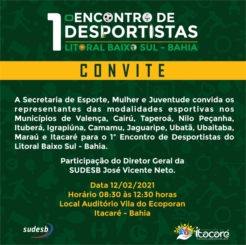 Itacaré vai sediar o I Encontro de  Desportistas do Litoral Baixo Sul