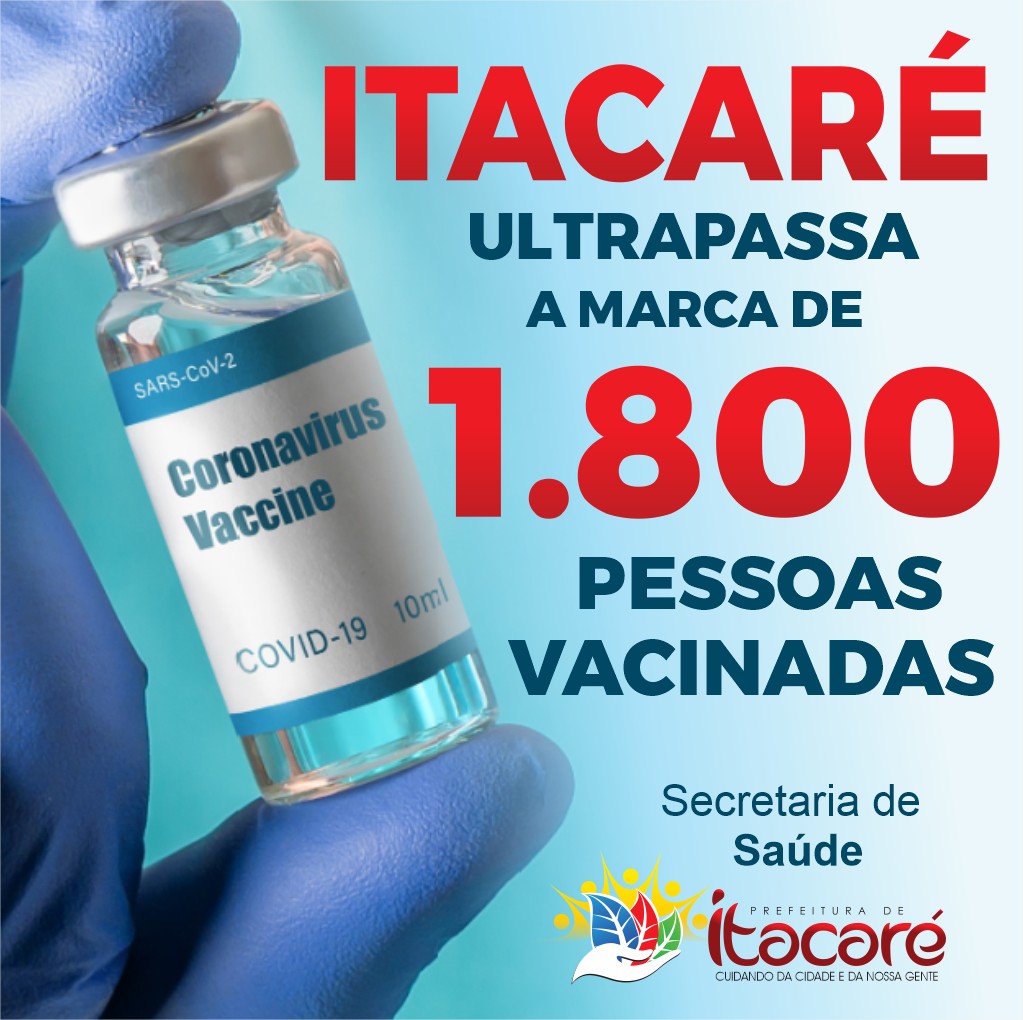 Itacaré ultrapassa a marca de 1800 pessoas vacinadas.