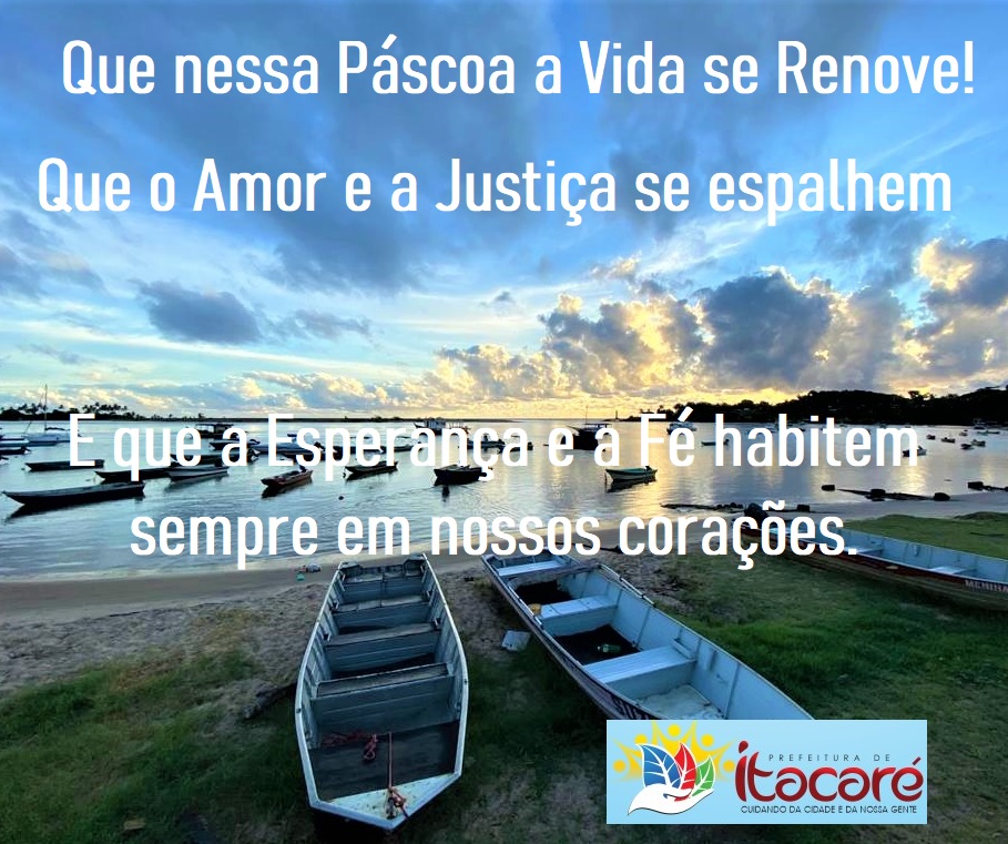 Feliz Páscoa. Que a Luz do Cristo Ressuscitado ilumine sempre o seu caminho.