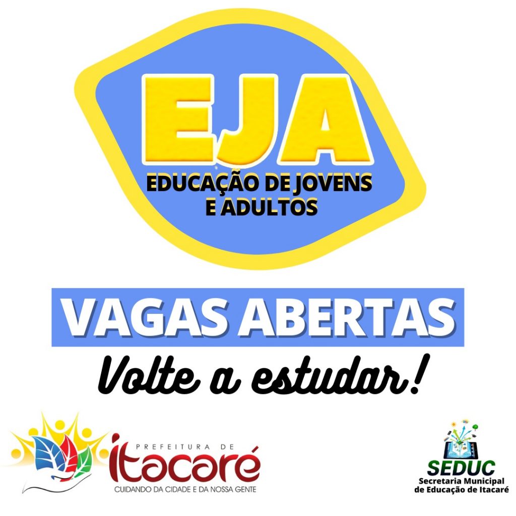 📢EJA 1: Anos Iniciais - - Secretaria de Educação de Ilhéus