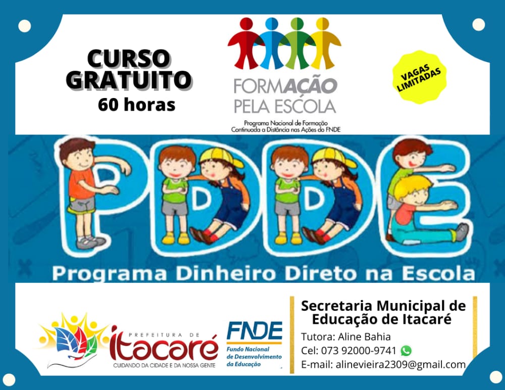 Itacaré promove curso gratuito sobre  Programa Dinheiro Direto na Escola