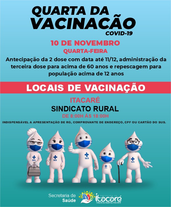 Itacaré realiza a Quarta da Vacinação com antecipação e repescagem