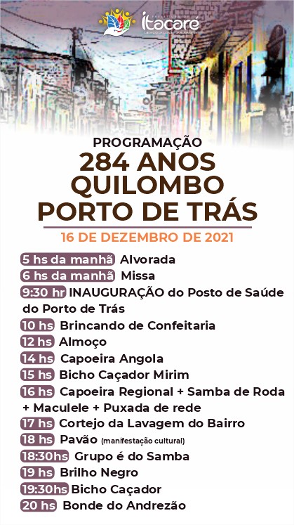 Eventos marcam as comemorações dos 284 anos do bairro Porto de Trás