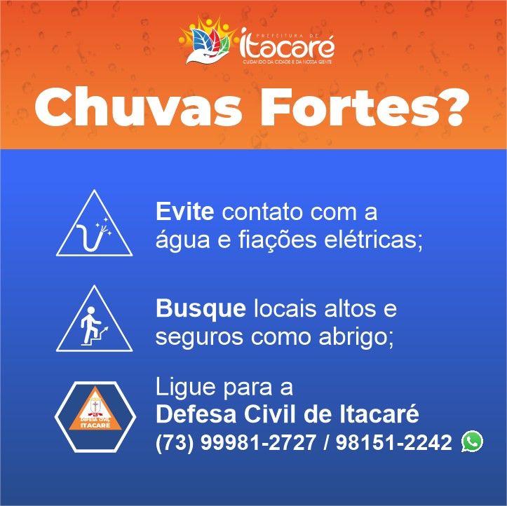 Prefeitura de Itacaré alerta comunidades  ribeirinhas sobre volume de água nos rios