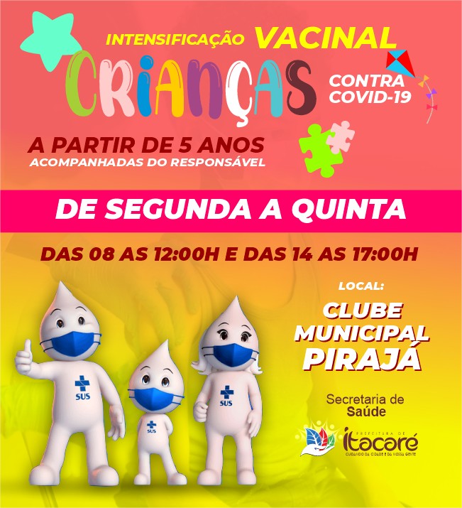 Vacinação de crianças continua  em Itacaré no Clube Pirajá