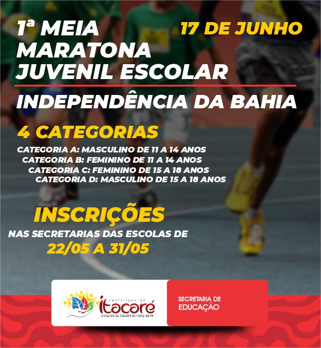 ITACARÉ REALIZARÁ RIMEIRA  MEIA MARATONA JUVENIL DA INDEPENDÊNCIA