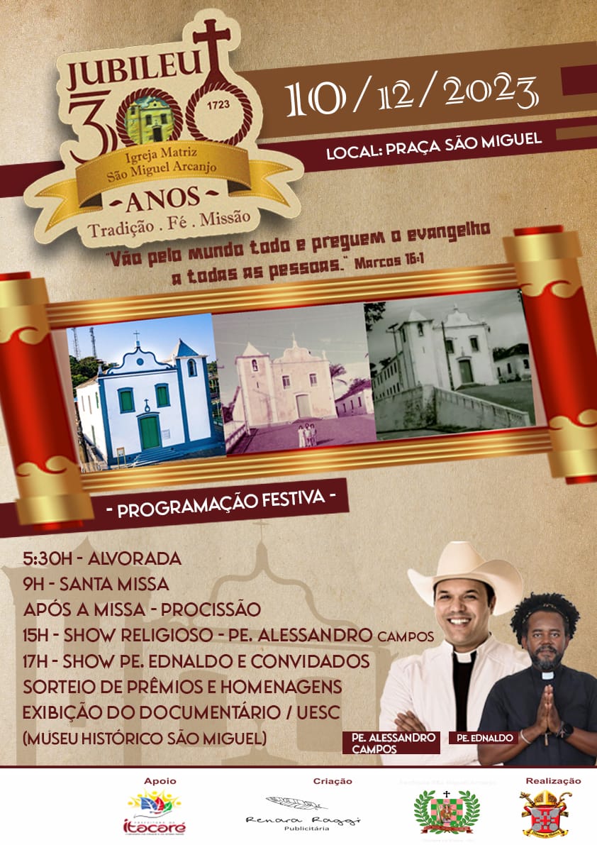 Itacaré irá comemorar 300 anos da Igreja Matriz de São Miguel Arcanjo